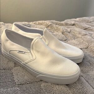 Vans women’s  Classic White Slip-On Sneakers